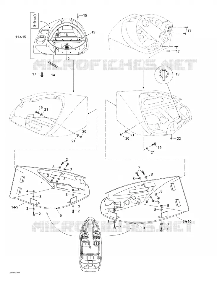 Console anteriore e vano portaoggetti