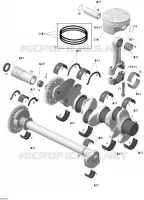 Albero motore, pistoni e albero di equilibratura