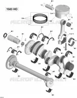 Albero motore, pistoni e albero di equilibratura