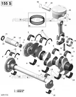 Albero motore, pistoni e albero di equilibratura