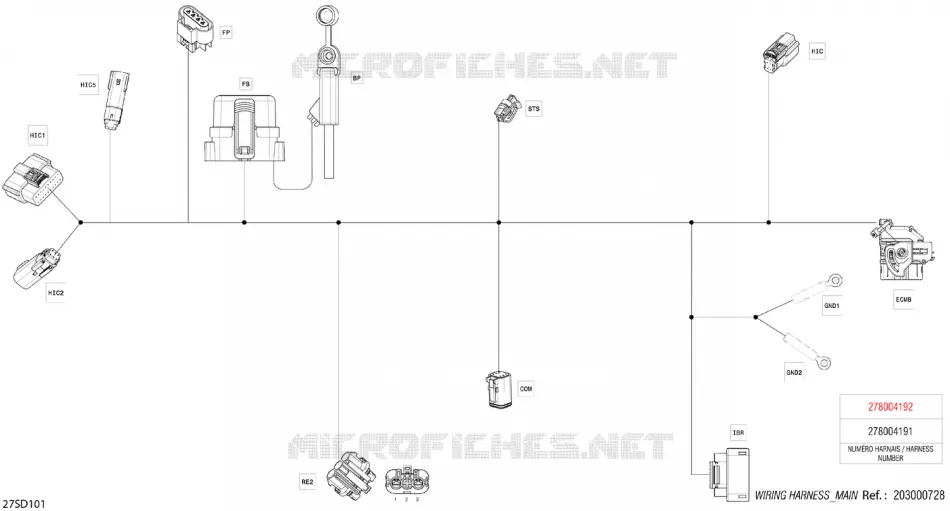 02- CABLAGGIO ELETTRICO - MAIN HARNESS - 278004192