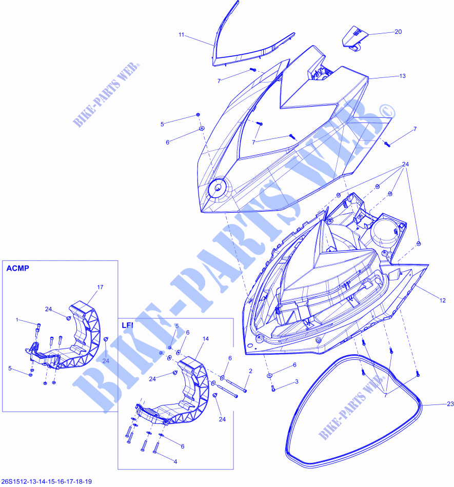Sezione di copertura di stoccaggio per Sea-Doo GTI 130 2015
