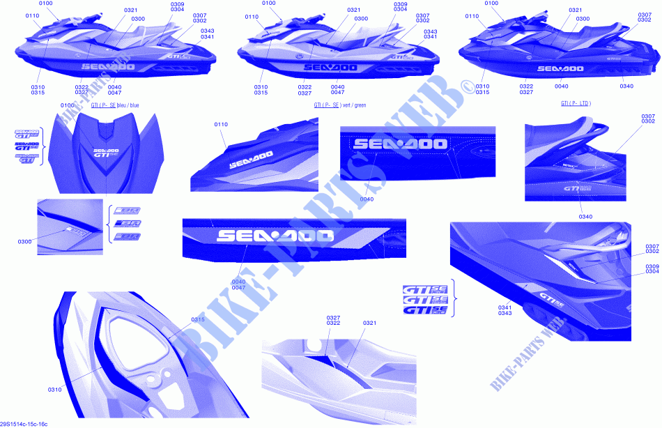 Decalcomanie per Sea-Doo GTI LIMITED 155 2015