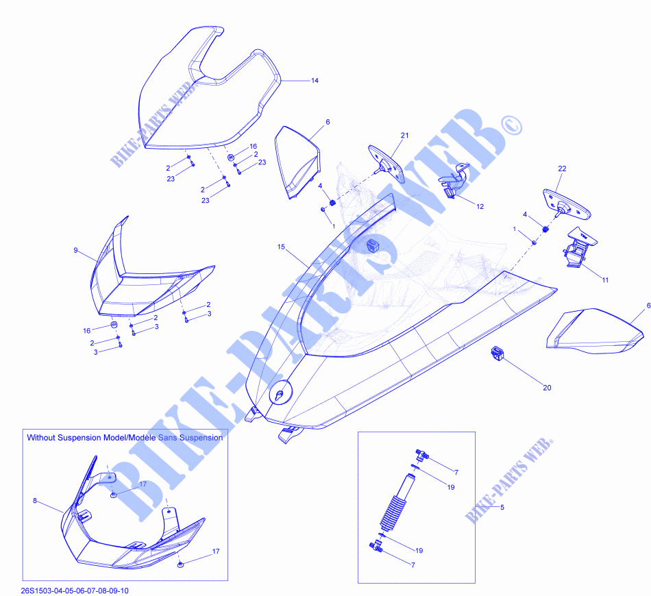 Sezione di copertura di stoccaggio per Sea-Doo GTX 155 2015