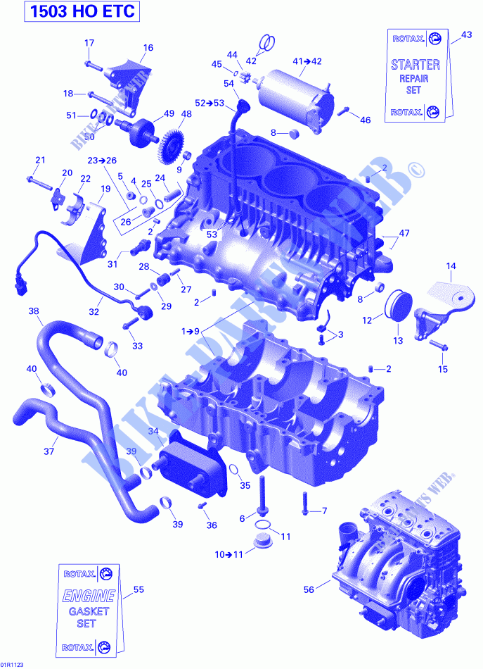 Motore e supporto motore per Sea-Doo RXT iS 260 (iS:SUSPENSON INTELLIGENTE) 2011