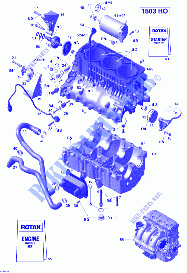 Motore e supporto motore per Sea-Doo RXP-X 255 2008