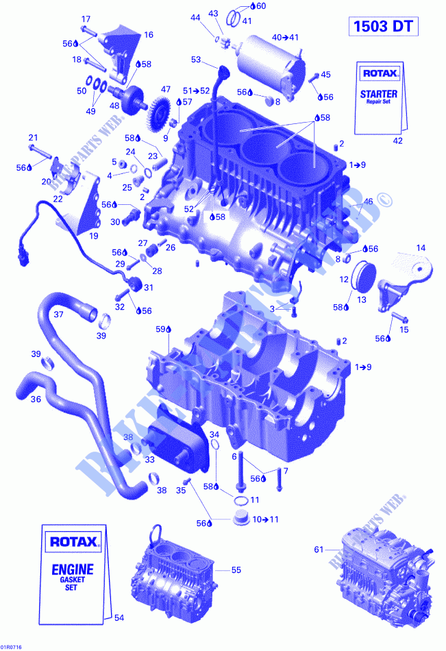 Motore e supporto motore per Sea-Doo GTI 4-TEC RENTAL 2007