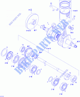 Albero motore, pistoni e albero di equilibratura per Sea-Doo GTI RFI STANDARD  ( FUEL INJECTION ) 2005