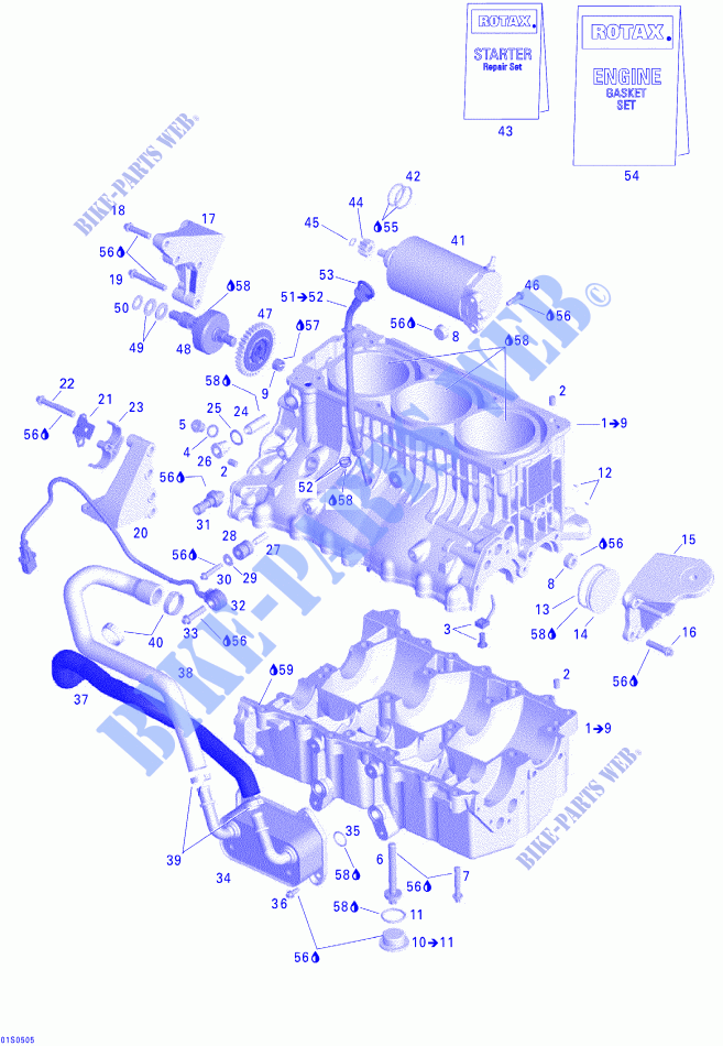 Motore e supporto motore per Sea-Doo GTX 4-TEC WAKE 2005