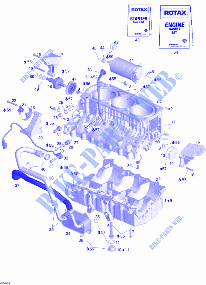 Motore e supporto motore per Sea-Doo GTX 4-TEC SUPERCHARGED 2004
