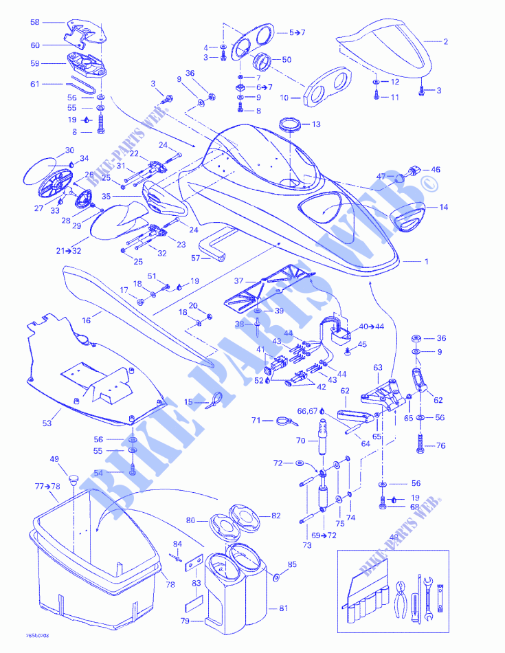 Vano portaoggetti anteriore per Sea-Doo GTX RFI 5566/5565 ( FUEL INJECTION ) 2002