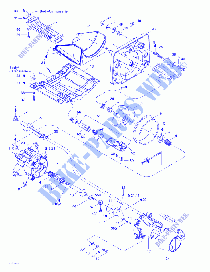Sistema di propulsione per Sea-Doo GSX RFI 5645/5654 ( FUEL INJECTION ) 2000