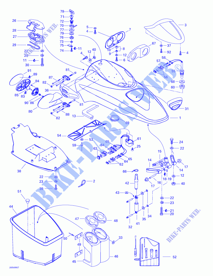 Vano portaoggetti anteriore per Sea-Doo GTX RFI 5886/5887 ( FUEL INJECTION ) 1999