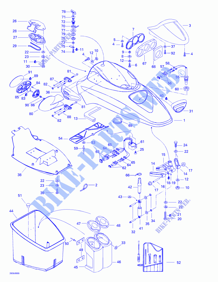 Vano portaoggetti anteriore per Sea-Doo GTX RFI 5666/5843 ( FUEL INJECTION ) 1998