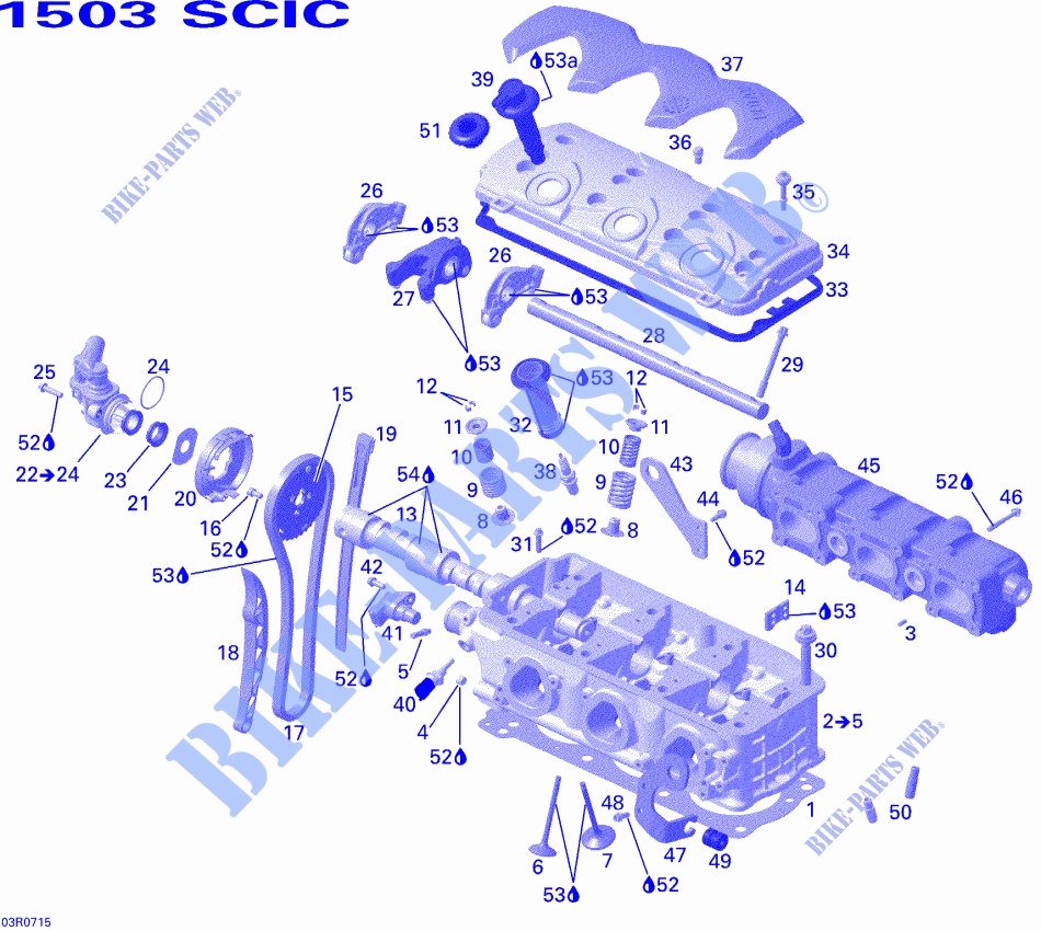 TESTA CILINDRO per Sea-Doo 00- Model Numbers 2007