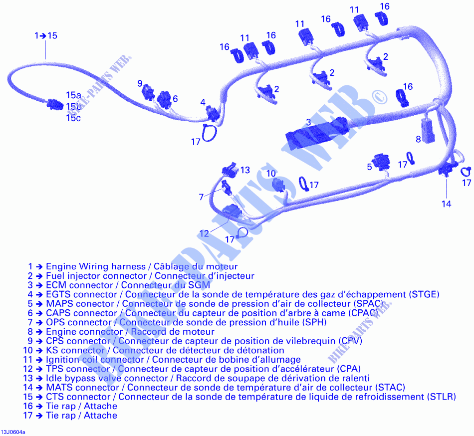 Cablaggio del motore per Sea-Doo 00- Model Numbers Edition 2 2006