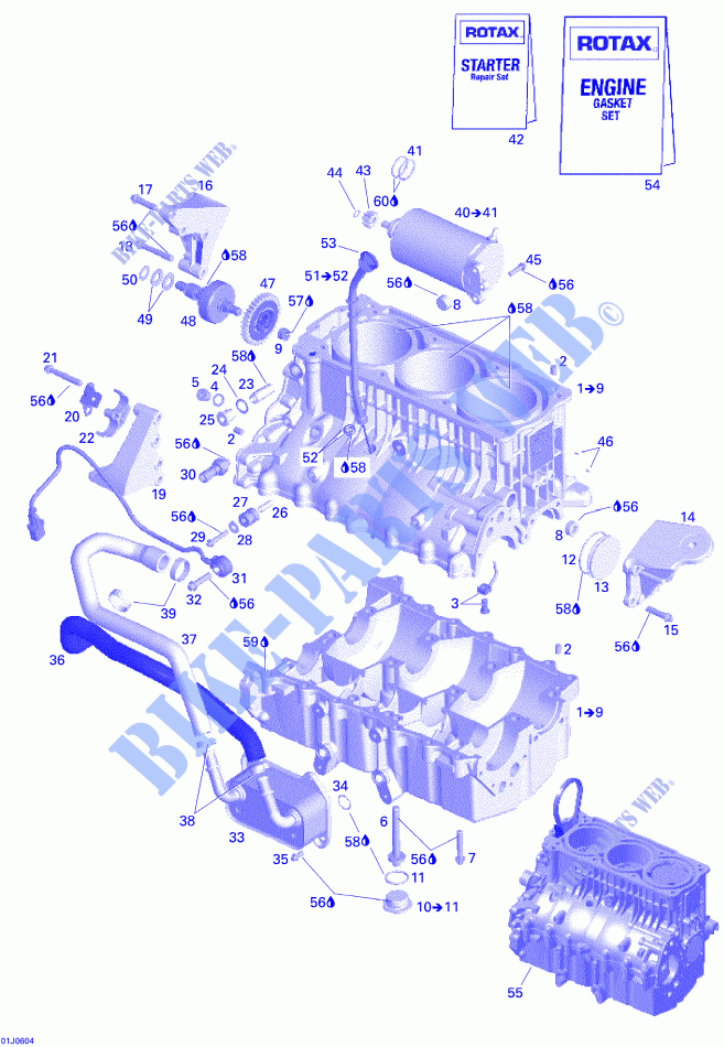 Motore e supporto motore per Sea-Doo 00- Model Numbers Edition 2 2006