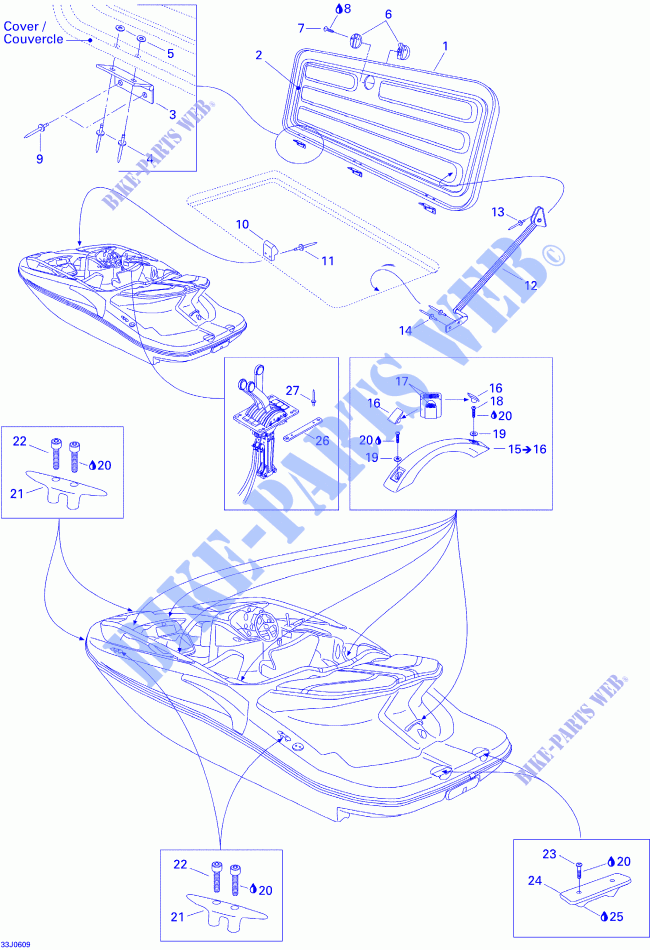Copertura centrale e accessori per Sea-Doo 00- Model Numbers Edition 1 2006