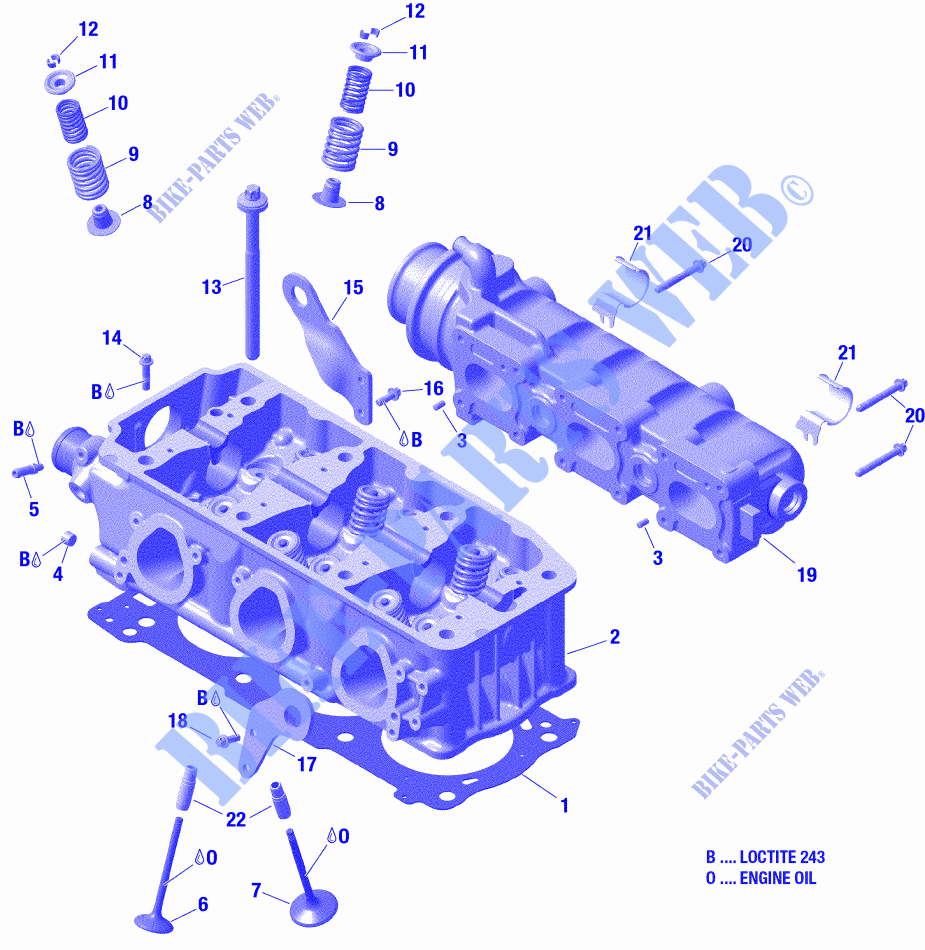 Testa cilindro e COLLETTORI SCARICO per Sea-Doo GTI 130 2019